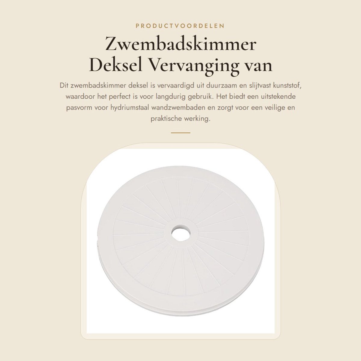 Dailygoods- Zwembadskimmer Deksel - Kunststof Vervanging P6991 - Duurzaam Materiaal - Betrouwbaar Gebruik - Geschikt voor Hydrium Wandzwembad - Afmetingen 20 cm - Skimmerafdekking