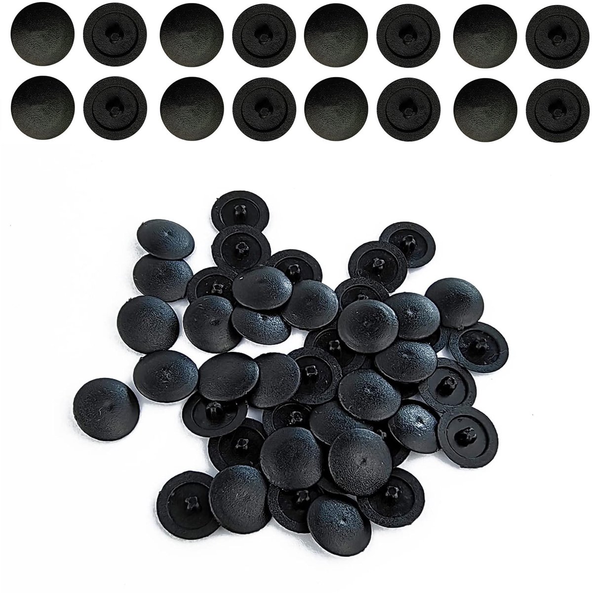 Dailygoods- Kruiskopschroefdop 100 stuks - Roestvrij - Kunststof - Zwart - Schroefafdekking - Waterdicht/Corrosiebescherming - Schroefdop