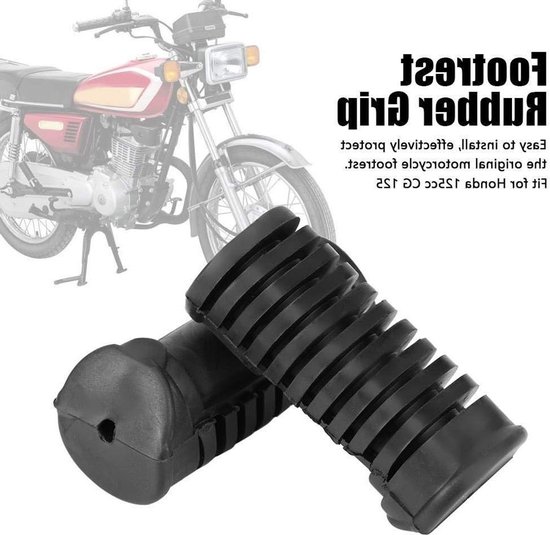Voetsteun Pad voor Motorfiets – Rubber Grip Cover, Voor 125cc CG 125, Comfortabele Voetsteunen en Antislip Functie — afbeelding 2