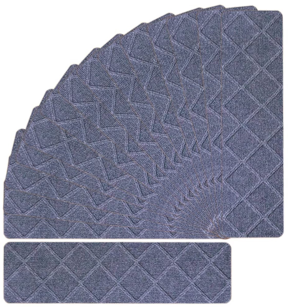Dailygoods- Traploopvlak Antislip - Trapmatten 15 Stuks - Verwijderbare Wasbare Stappads - 76 cm x 20,3 cm - Voor Houten Trappen - Zacht en Comfortabel - Trapmat