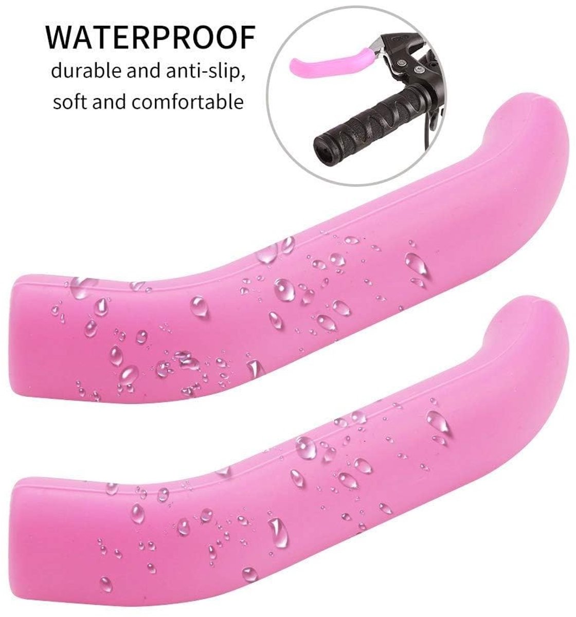 Dailygoods- Remhendelhoes Antislip - Schokabsorberende Siliconen - Universele Pasvorm - Racefietsen - Mountainbikes - Donkerroze - Remgreephoes