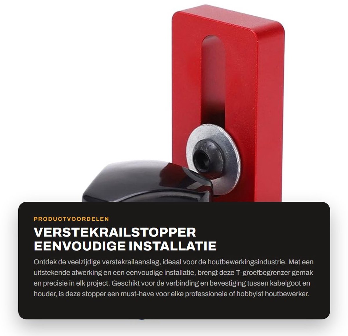Dailygoods - Verstekrailstopper - Eenvoudige installatie - Duurzaam - T-vormige rail - Praktisch - Accessoires voor elektrisch gereedschap - Geschikt...