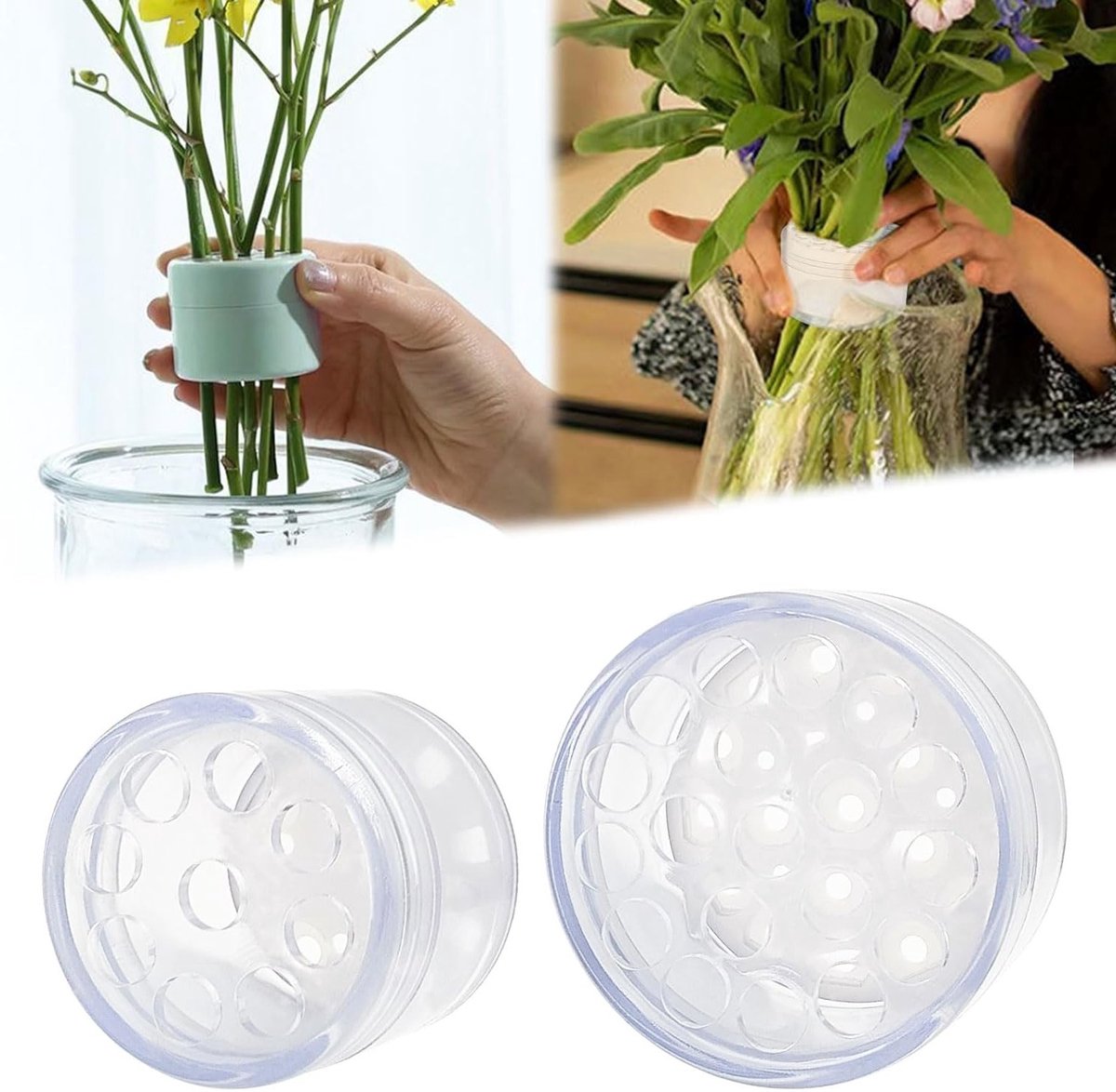 2 Stuks Bloemstelenhouders, Spiral Ikebana Houder voor Boeketten, DIY Bloemarrangementen en Cadeaus voor Bloemenliefhebbers - Transparant en Handig
