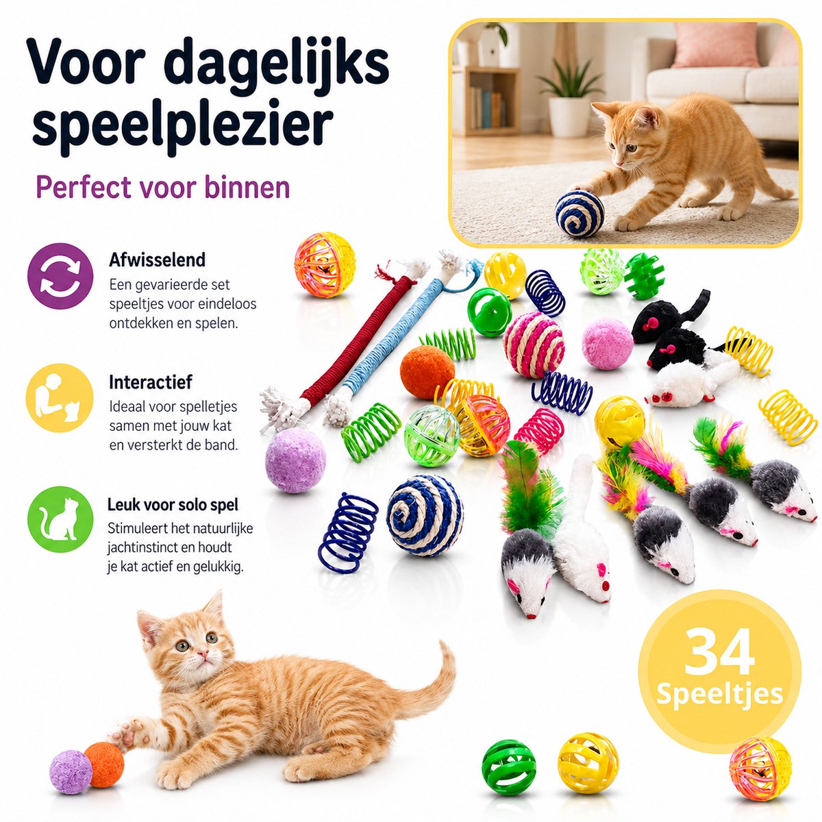 BronStore Twenty4seven Kattenspeelgoed Set 34 Stuks thumbnail 3