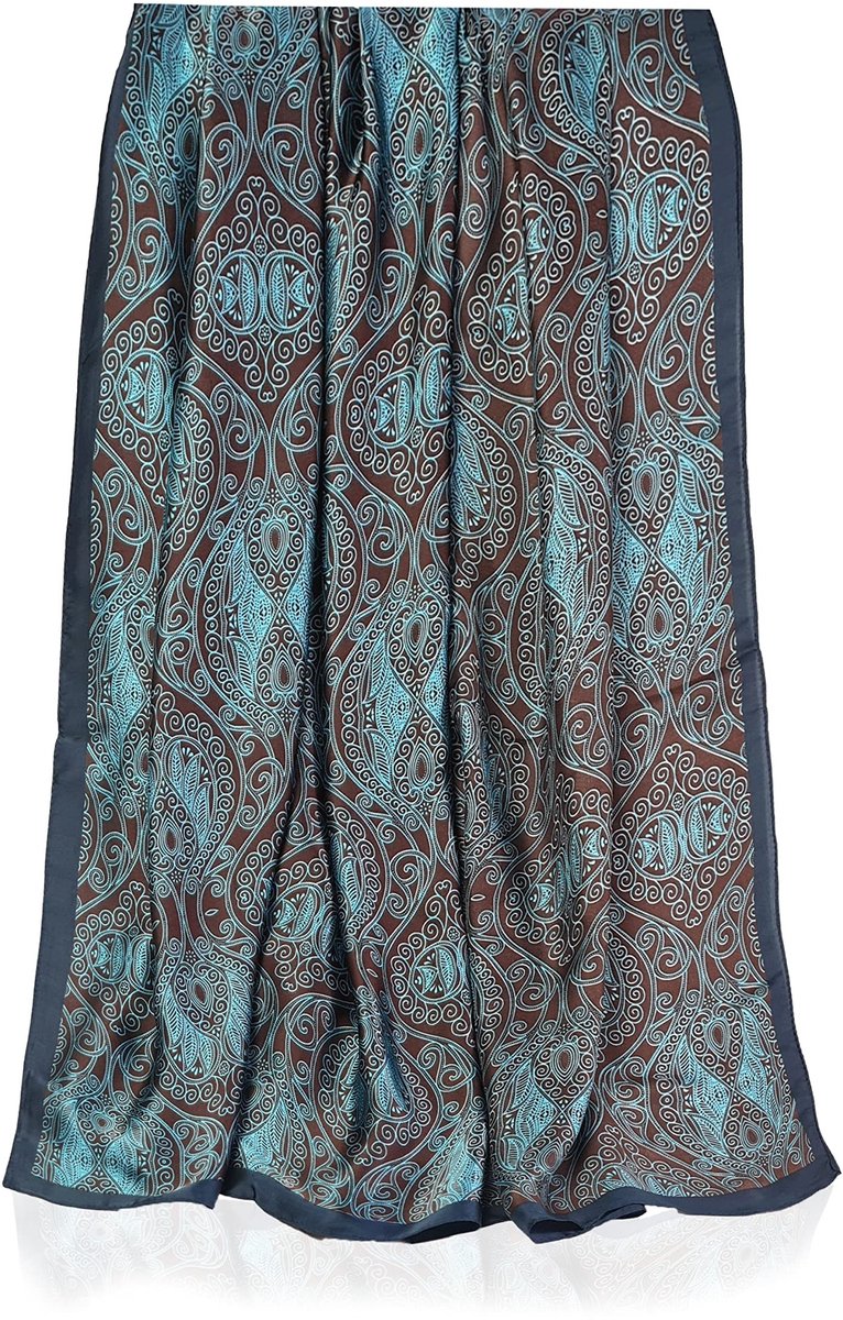 Dailygoods- Sjaal groot 180 x 90 cm - Zijdeachtig - Kleurrijke prints - Elegante halsdoek - Modieuze sjaal dames - Perfect voor speciale gelegenheden