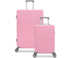 BHPPY Kofferset 2 delig - Handbagage koffer 28L - Reiskoffer 86L - TSA slot - Signature kofferset Pink Lady