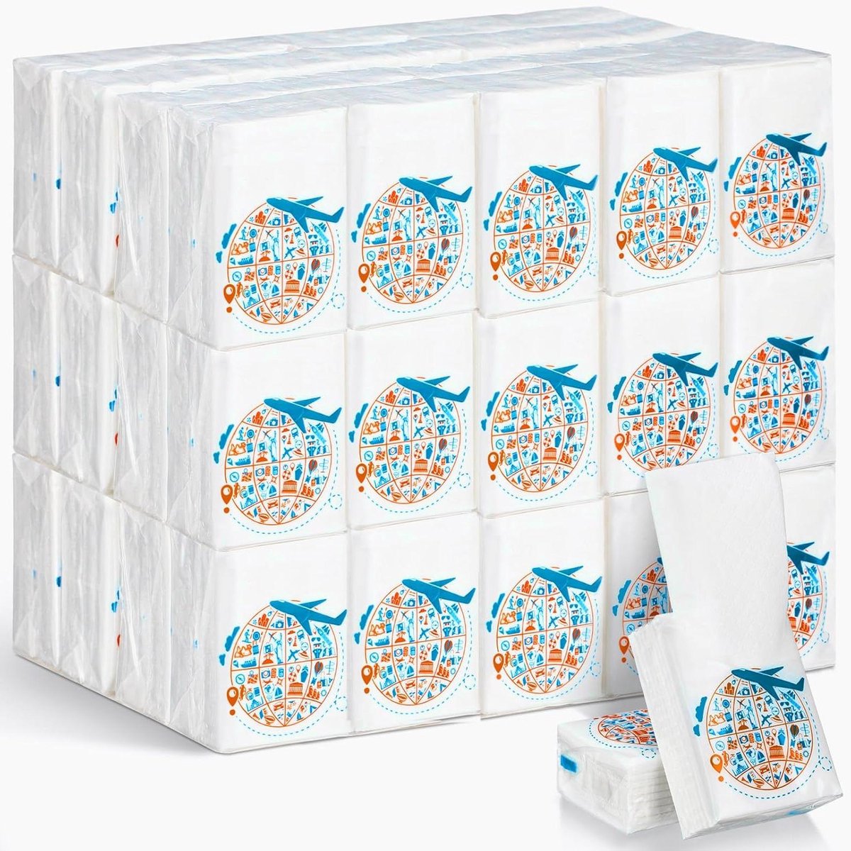 Zakdoekjes - Reis tissues - Onderweg hygiëne - Individueel verpakt - 100 pakjes - Meerkleurig