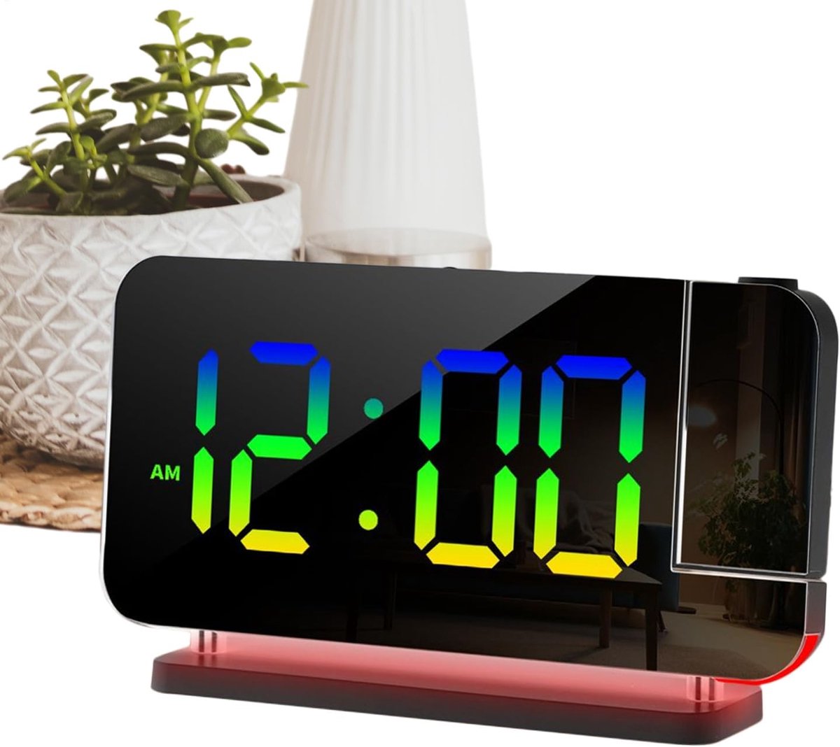Projectiewekker Digitaal - LED Klok - Nachtkastje Gebruik - Verstelbare Helderheid - 6.6 Inch - Zwart