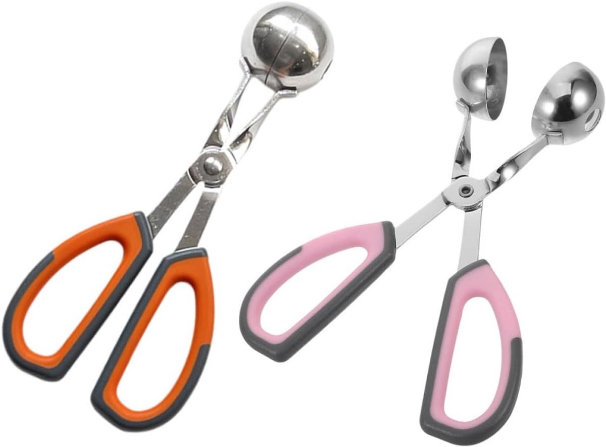 Gehaktbalmaker Set - Vleesbalvormer - Eten Bereiden - Ergonomische Handgreep - 2 Stuks - Gemengde Kleuren