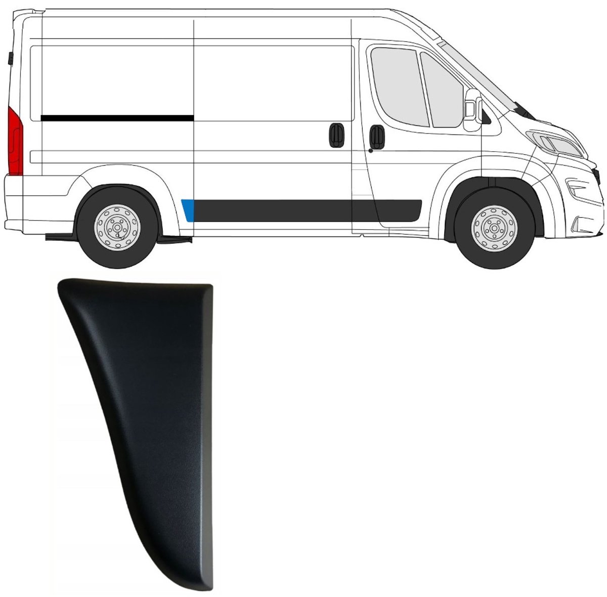 Zijlijst sierlijst achterspatbord voor Opel Movano 2021- / Rechts
