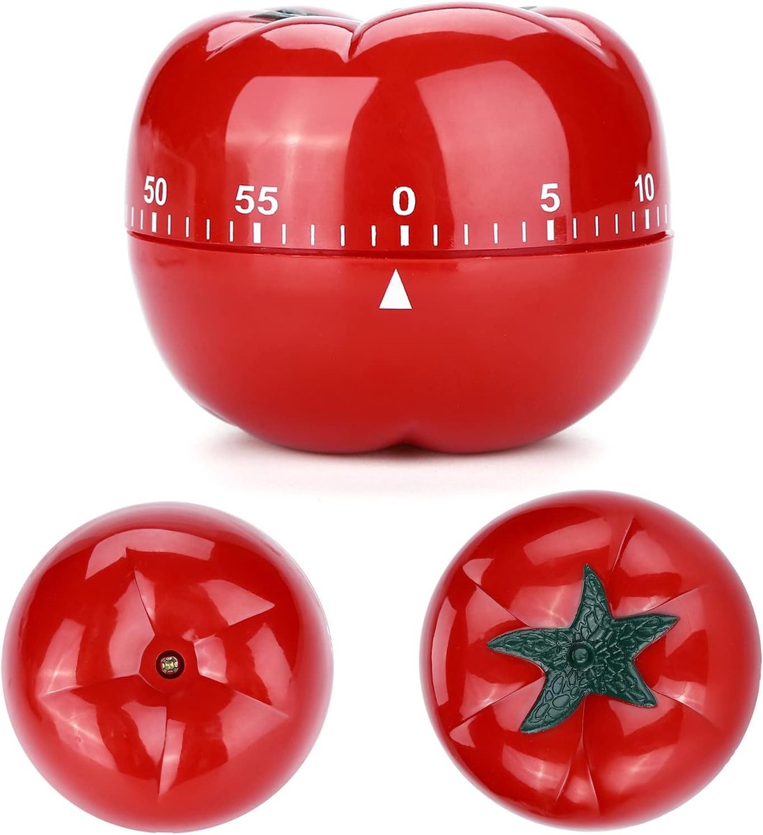 Keukentimer - Kookwekker - Koken en Bakken - Mechanisch en Visueel - 7 cm - Rood