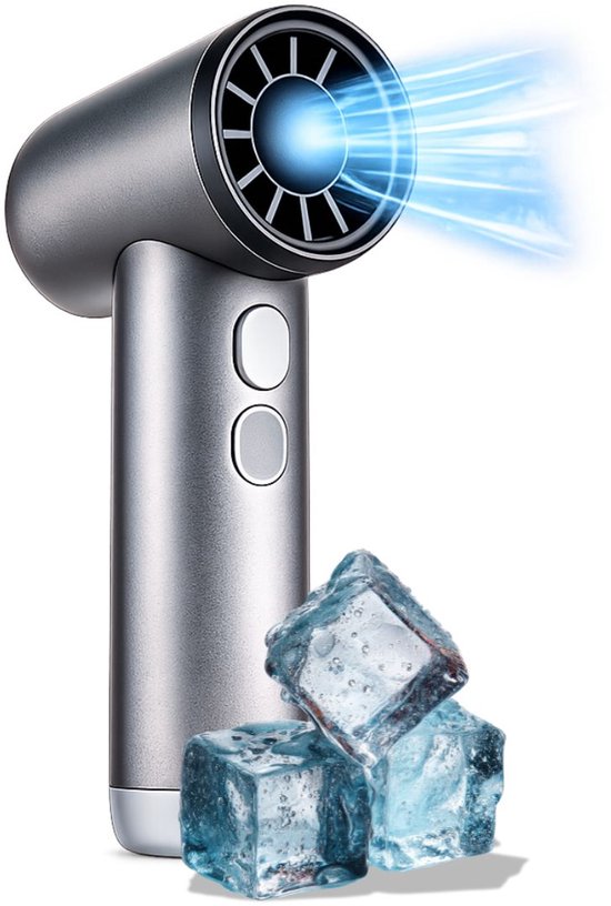 Lifetime Air Hoge Snelheidsventilator - Draagbare Handventilator met 3 Snelheden - Mini Ventilator USB-C Oplaadbaar - Krachtige Luchtstroom voor Onderweg - 13 x 4 x 9 cm - Grijs