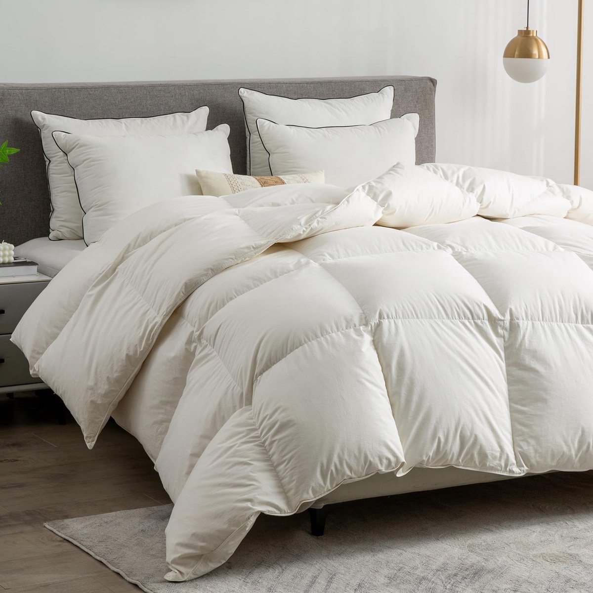 Dailygoods- Eenpersoonsdekbed 100% Biologisch Katoen - Donzen Vulling - 155 x 220 cm - Ultra Soft Hotel Collection - Oeko-Tex/RDS-getest - Boxsteekontwerp - Dekbed