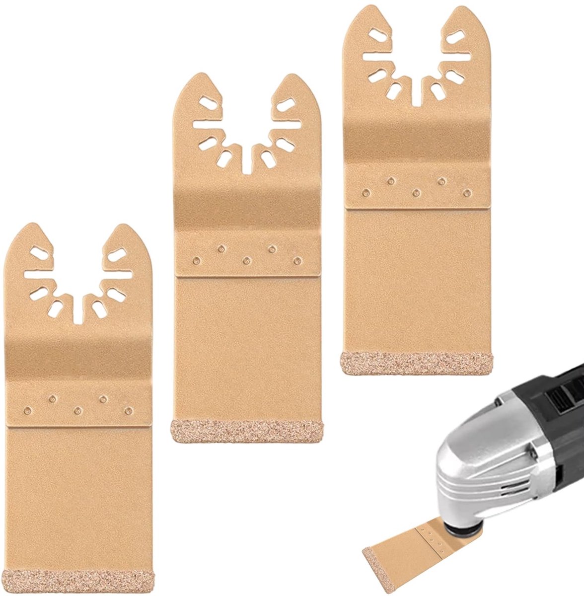 Dailygoods- Zaagblad Hardmetaal 90 x 35 mm - Multitool Zaagbladen - 3 Stuks - Oscillerend Zaagblad - Hoge Snijefficiëntie - Slijt- en Hittebestendig