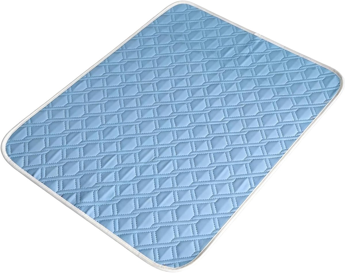 Koelmat voor bedden - Draagbare mat - Directe verkoeling - Machinewasbaar - 150 x 100 cm - Blauw