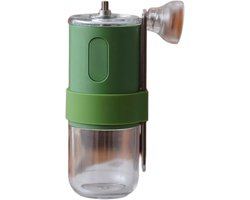 Handmatige Koffiemolen - Kruidenmolen Draagbaar - Verse Koffie Zetten - Verstelbare Maalgraad - 14 x 5.5 cm - Groen