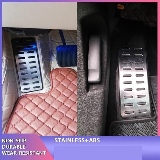 Pedaalhoezen Set - Auto Pedaal Covers - Verbeterde Grip - Roestvrij Staal - One Size - Zilver — afbeelding 3