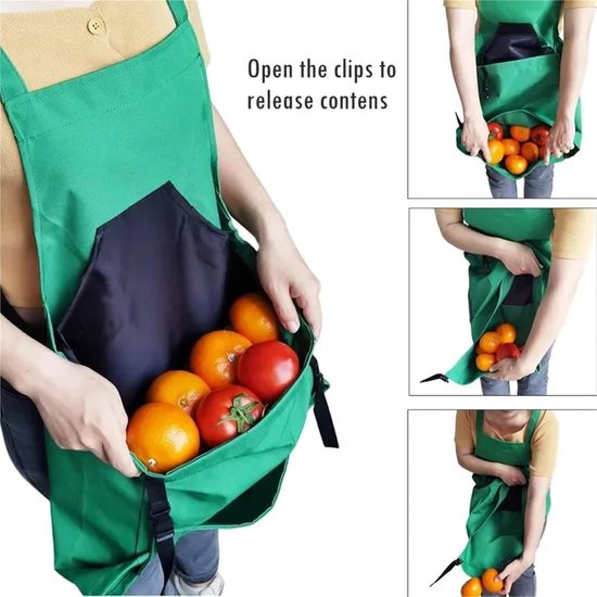 Tuin Schort - Oogst Rugzak - Plukken Fruit - Grote Pocket - Niet gespecificeerd - Groen — afbeelding 2
