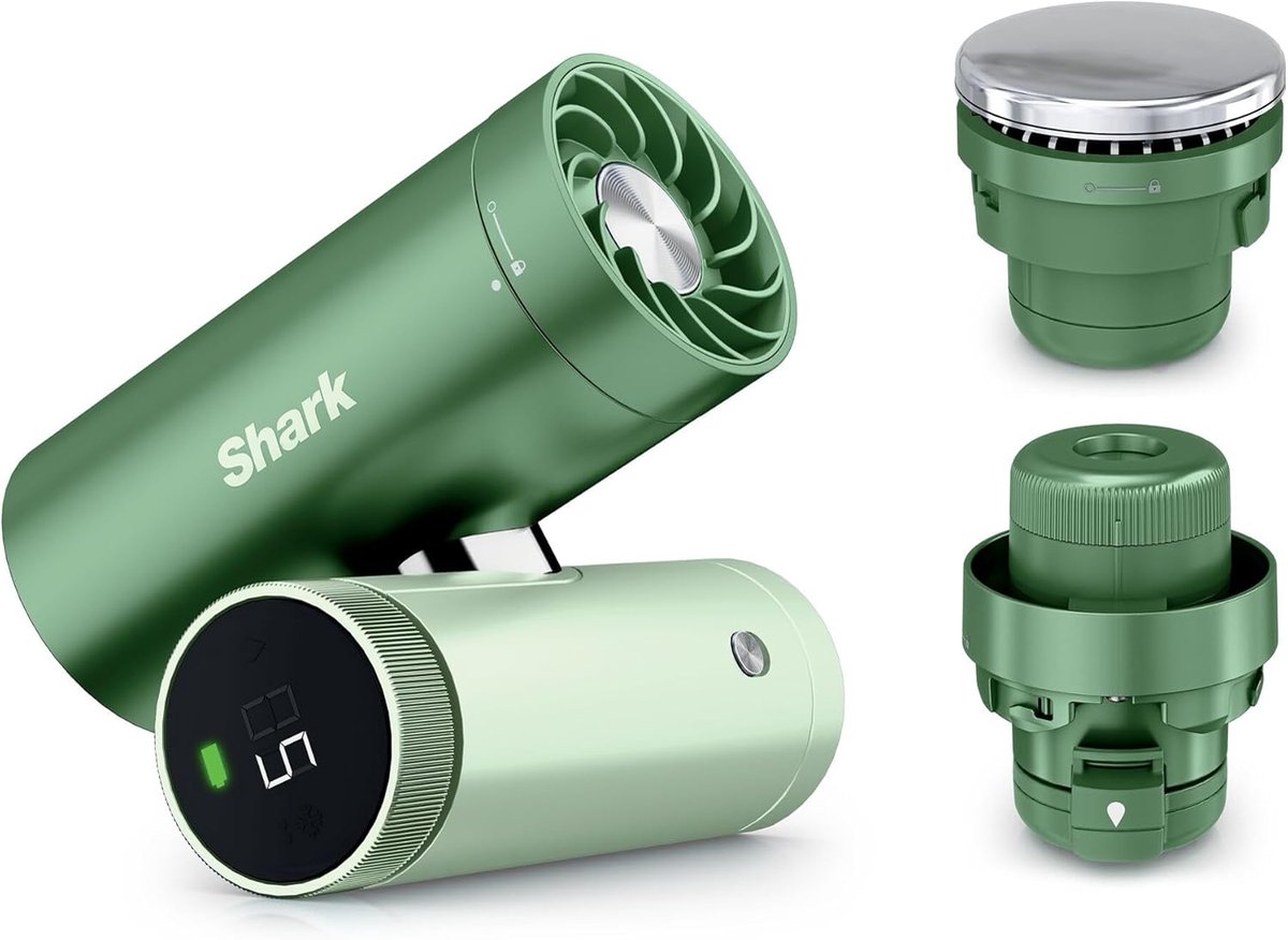 Persoonlijke Koeler - Mini Ventilator Draagbare Fan - Persoonlijke Koeling - 3-in-1 Systeem - 15 Watt - Matcha