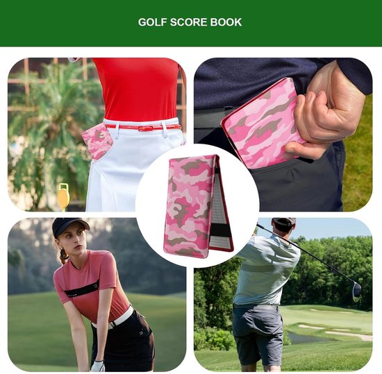 Golf Scorekaarthouder - Golf Clubboek - Golfspel Verbeteren - Met Potlood Inbegrepen - 18x11 cm - Roze van GOLF — afbeelding 4
