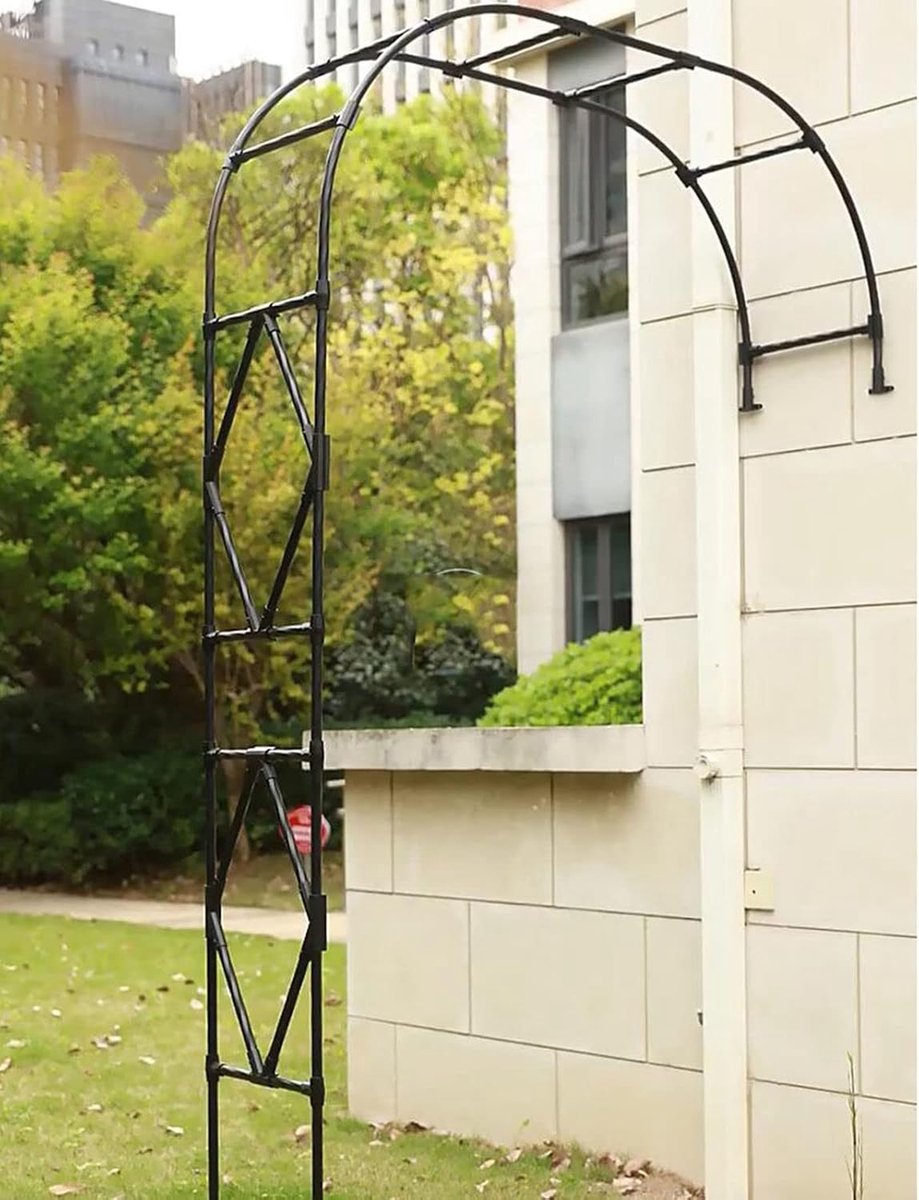 Metalen Rozenboog - Tuinboog Klimplanten - Decoratie Tuin - Sterk Duurzaam Metaal - 150 x 240 cm - Zwart