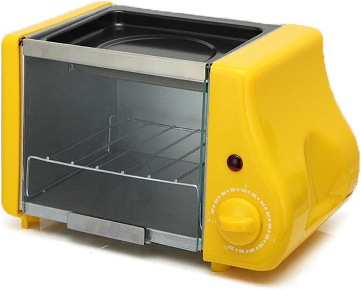 Mini Ontbijtmachine - Elektrische Bakpan - Ontbijt Maken - Geplande Schakelaar - 100 x 100 x 100 mm - Geel