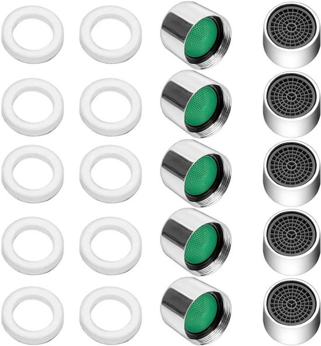 10 stuks 22mm kraan tap beluchter met rubberen klemmen Allecto Plus
