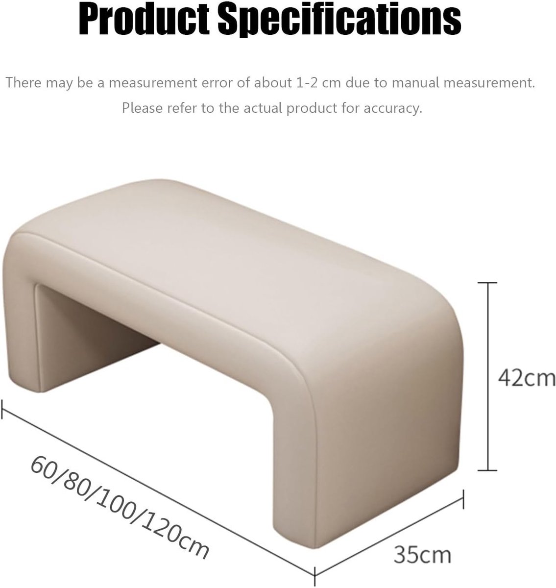 Gestoffeerde Bank - Voetenbankje Slaapkamer - Schoenen Wisselen - Houten Frame - 80 cm - Bruin