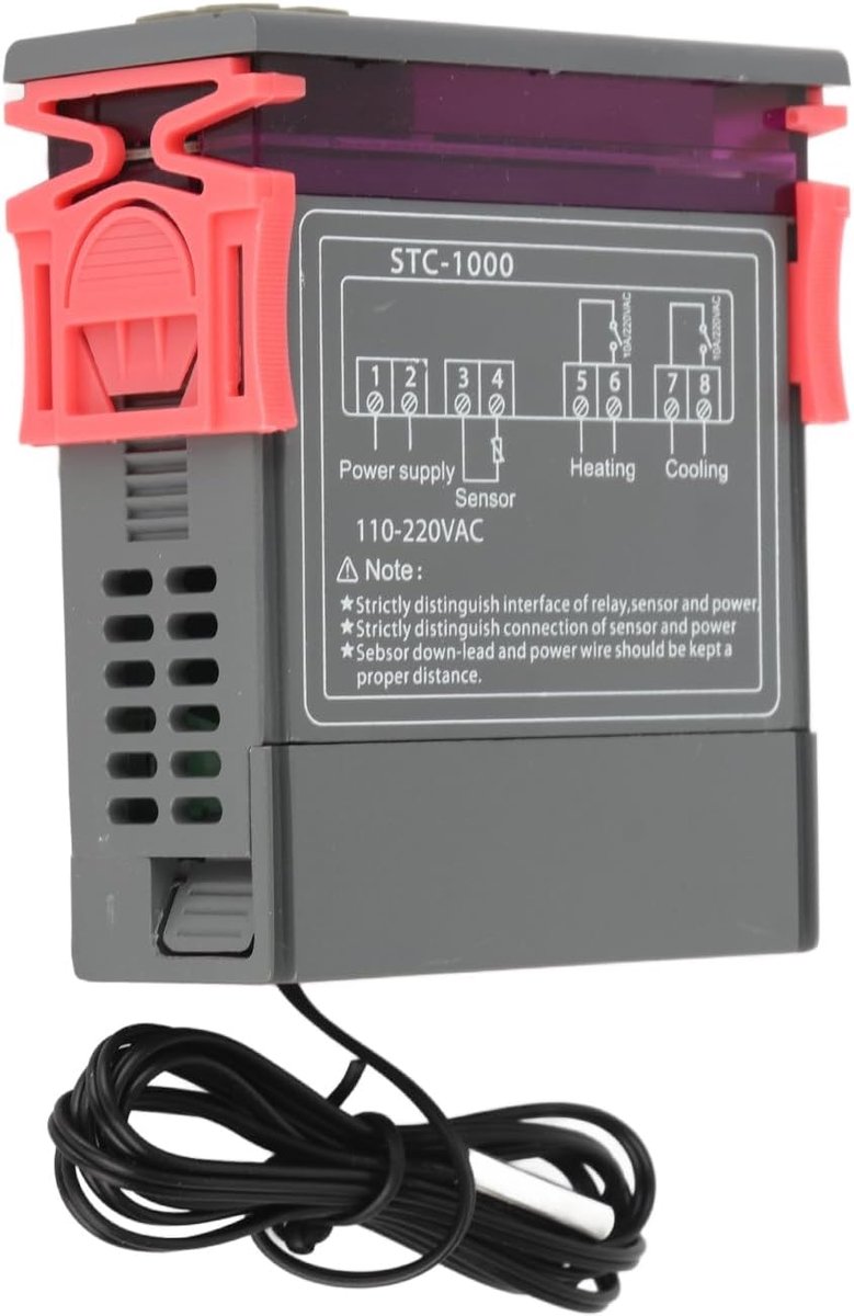 Digitale Temperatuurregelaar - Thermostaat Verwarming Koeling - Omgeving Stabiliseren - Dual Mode Controle - -50 tot 99 Graden - Zwart