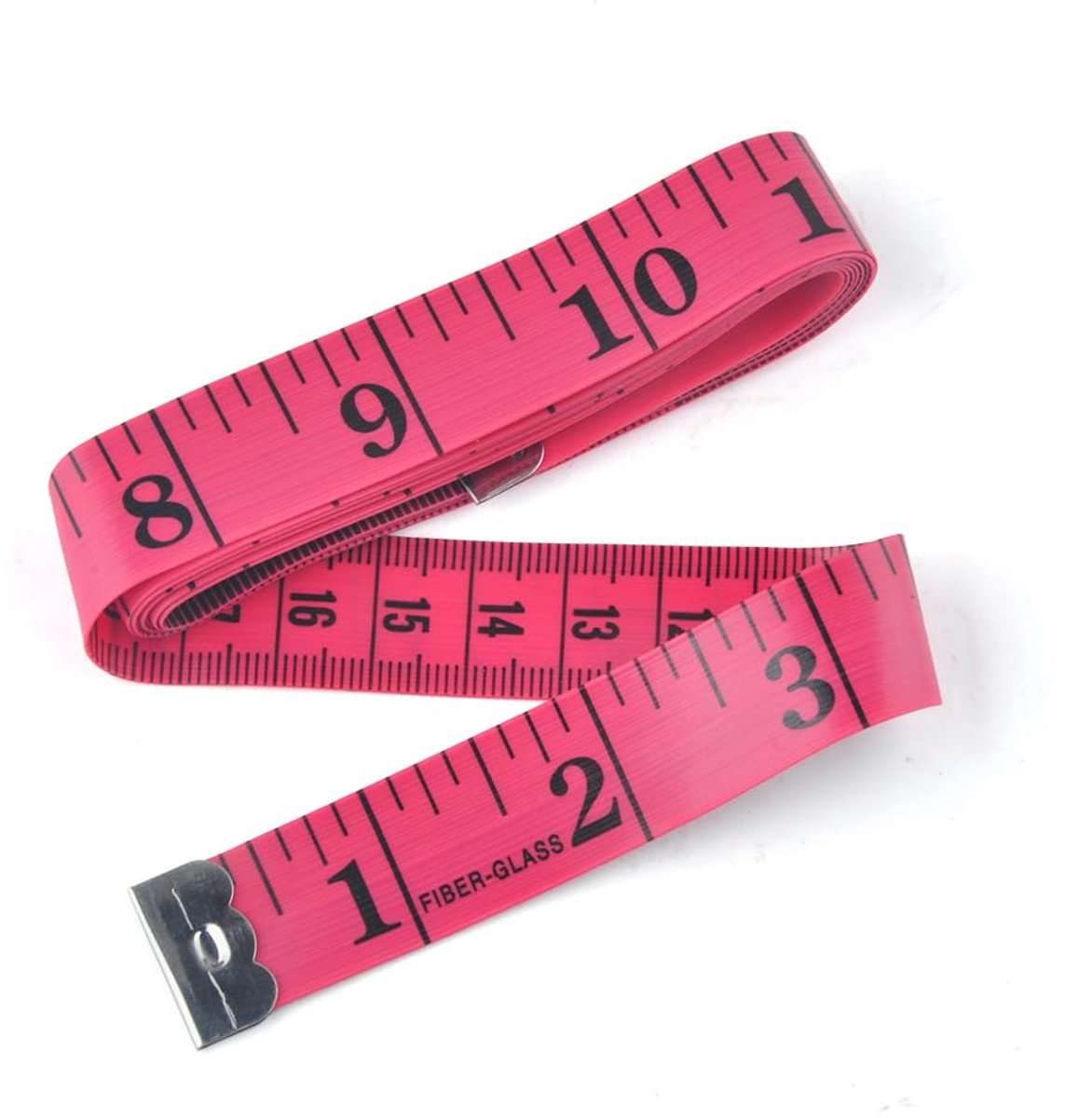 Kleermakersmeetlint - Flexibele liniaal - Lichaamsmaten meten - Dubbele schaal - 150 cm - Rozerood