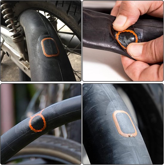 Fietsbanden reparatieset - Bandenplakset - Onderweg repareren - Compleet met gereedschap - 12 patches - Zwart — afbeelding 5