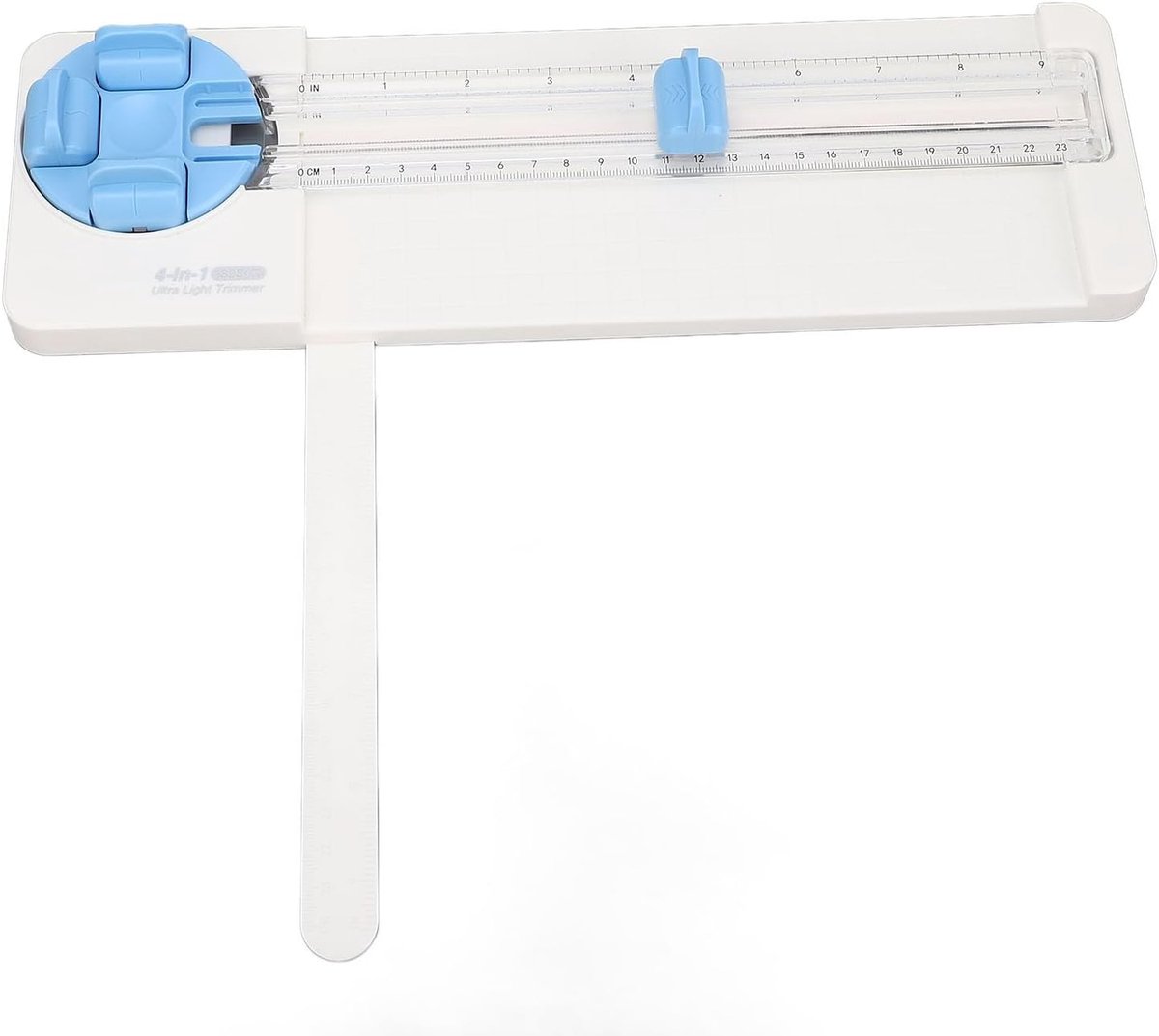 Papiersnijder 4-in-1 - Ambachtelijke trimmer - Hobby projecten maken - Verschillende snijvormen - Snijbreedte 23 cm - Blauw