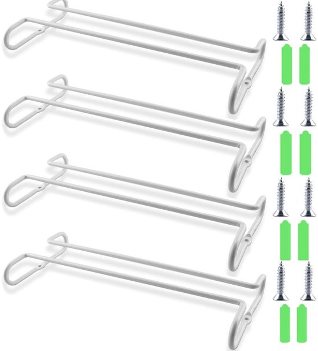Virtubuy - Wandmontage wijn glas houders - Ruimtebesparend - Metalen