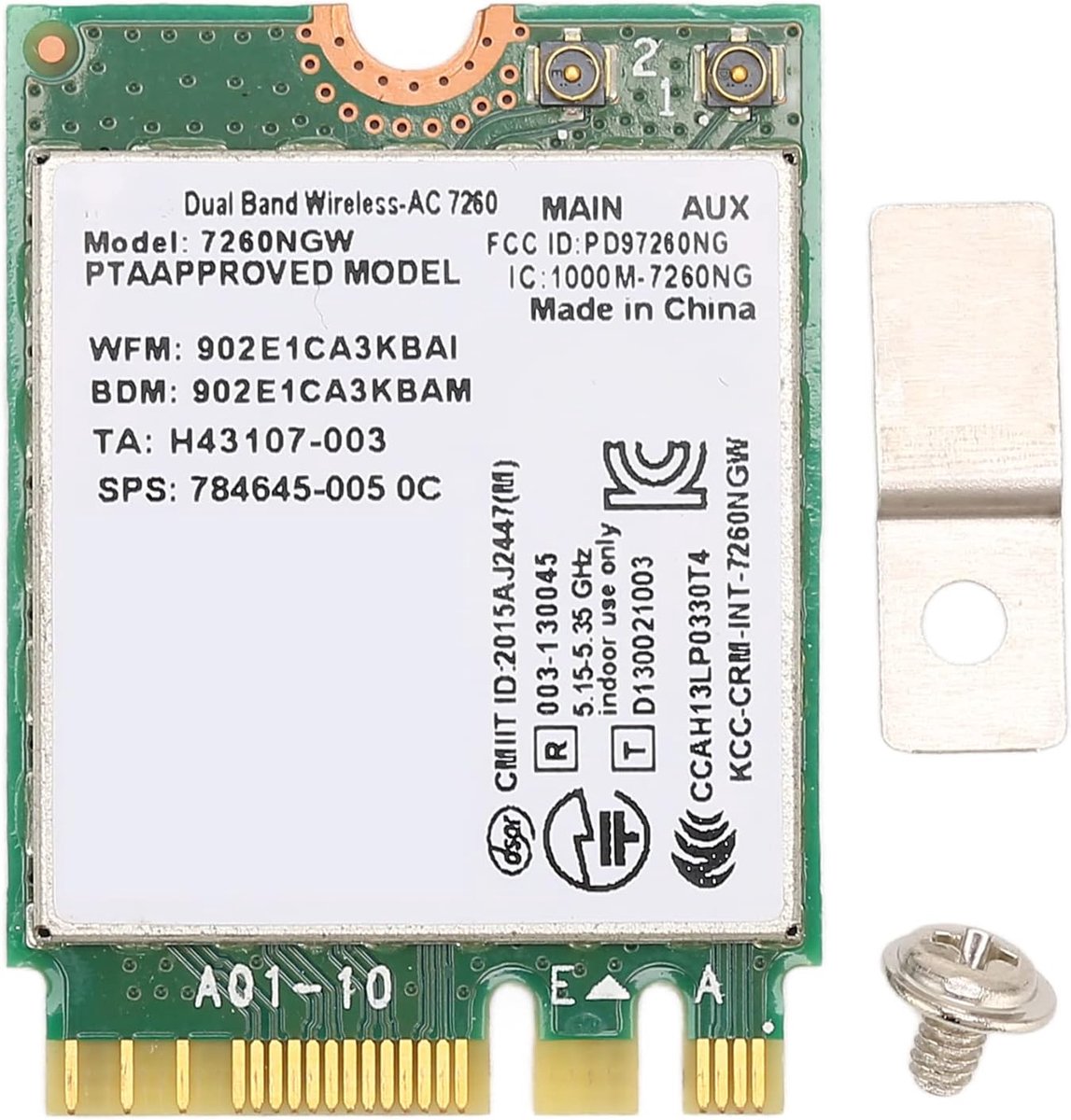 Wifi Internetkaart - NGFF M.2 kaart Draadloze netwerkkaart - Laptop Internetverbinding - Dual Band AC1200 - M.2 NGFF - Groen