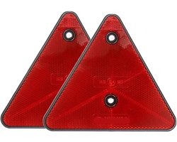 Gevarendriehoek Auto - Reflectoren Aanhanger - Veiligheid Verkeer - Roestvrijstalen Bevestiging - 150 mm zijde - Rood