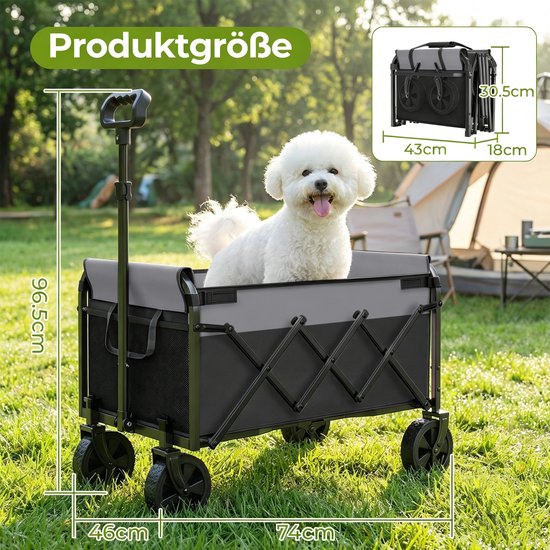 Mini-opvouwbare bolderkar klein 100 kg, opvouwbare handwagen, opvouwbare boodschappenkar, campingwagen met in hoogte verstelbare handgreep, lichtgewicht & ruimtebesparend & stabiel, zwart van MINI — afbeelding 4