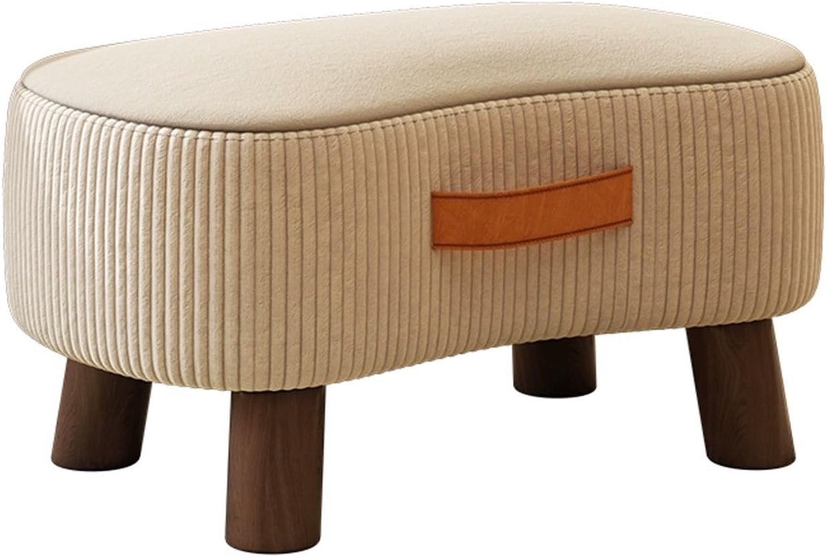 Voetenbank Ottomaan - Krukje Zachte - Voeten Rusten - Dikke Spons - 40 cm - Beige