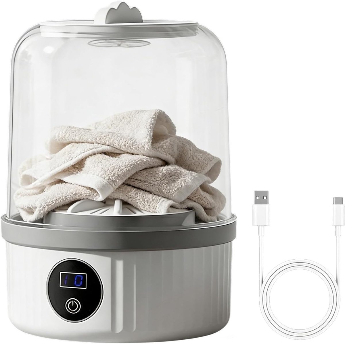 Draagbare wasmachine Mini wasunit Kleine was Stille werking 14 cm hoog Wit