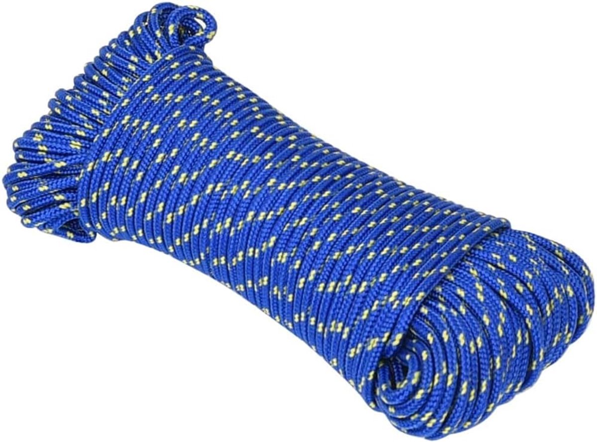 Boot touw - Scheepstouw - Varen en aanleggen - Weerbestendig polypropyleen - 3 mm x 500 m - Blauw
