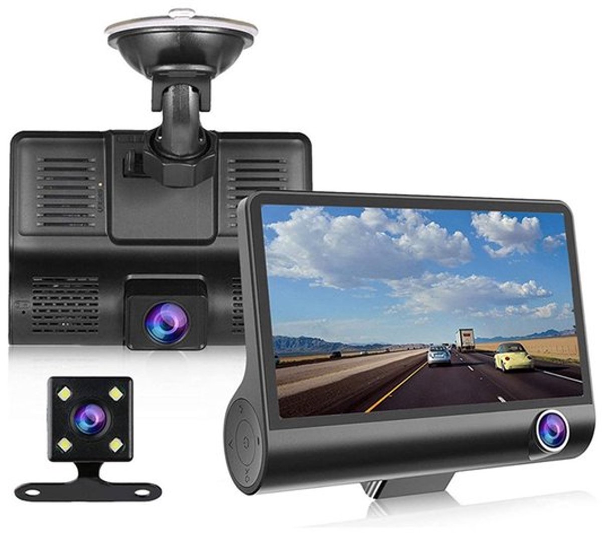 Dailygoody Dash Cam 1080p Groothoek 4 Inch Nachtzicht Bewegingsdetectie Auto