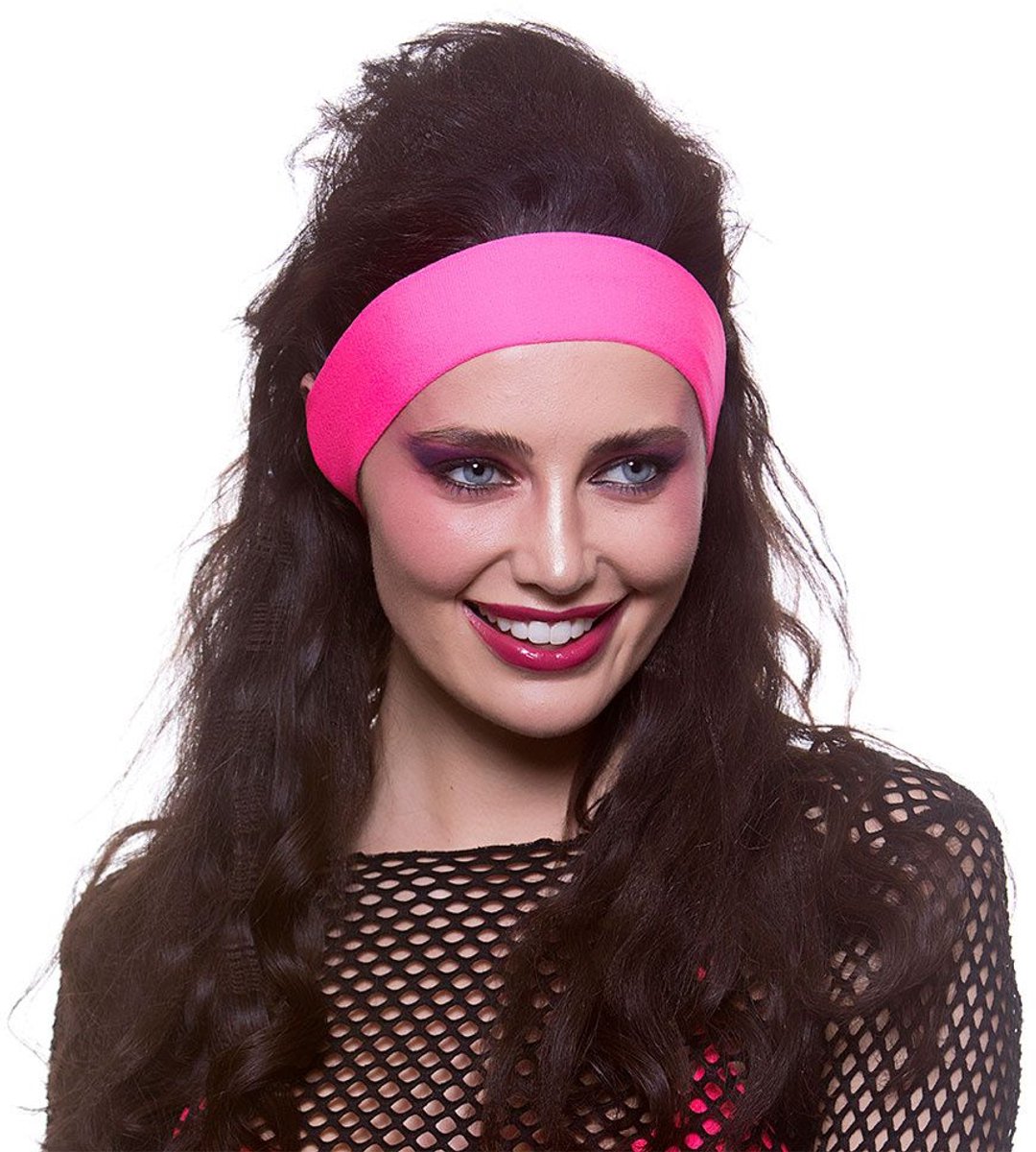 Haarband neon roze 80-jaren