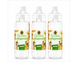 Kieselgreen Lampenolie 6 x 1 liter voor tuinlampen en fakkels geurloze olie met minimale rook en roetvorming