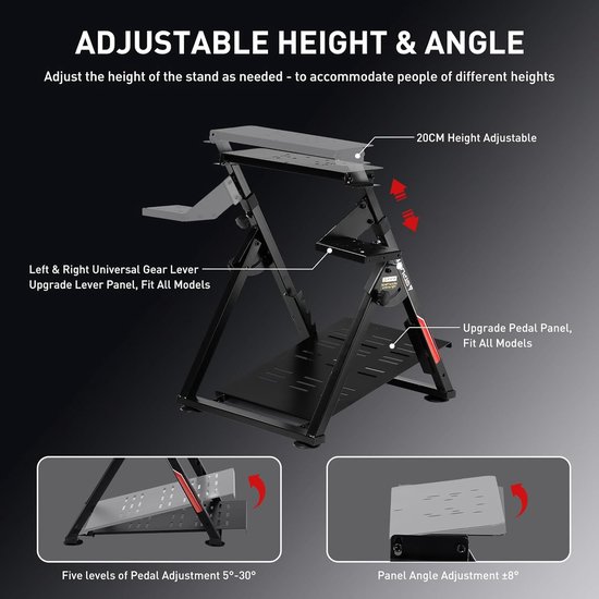 Racestuur Standaard - Wheel Stand - Verstelbaar - Cockpitstand — afbeelding 4