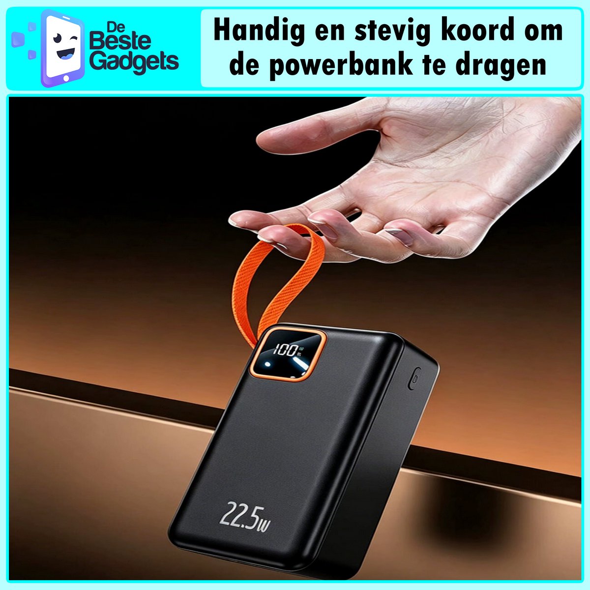 De Beste Gadgets Powerbank 60.000mAh – 22.5W Snelladen – 4 Ingebouwde Kabels – USB-C, Lightning & Micro-USB – Draagbare Oplader voor iPhone, Samsung, iPad & Meer — cadeau in Elektronica - foto 8