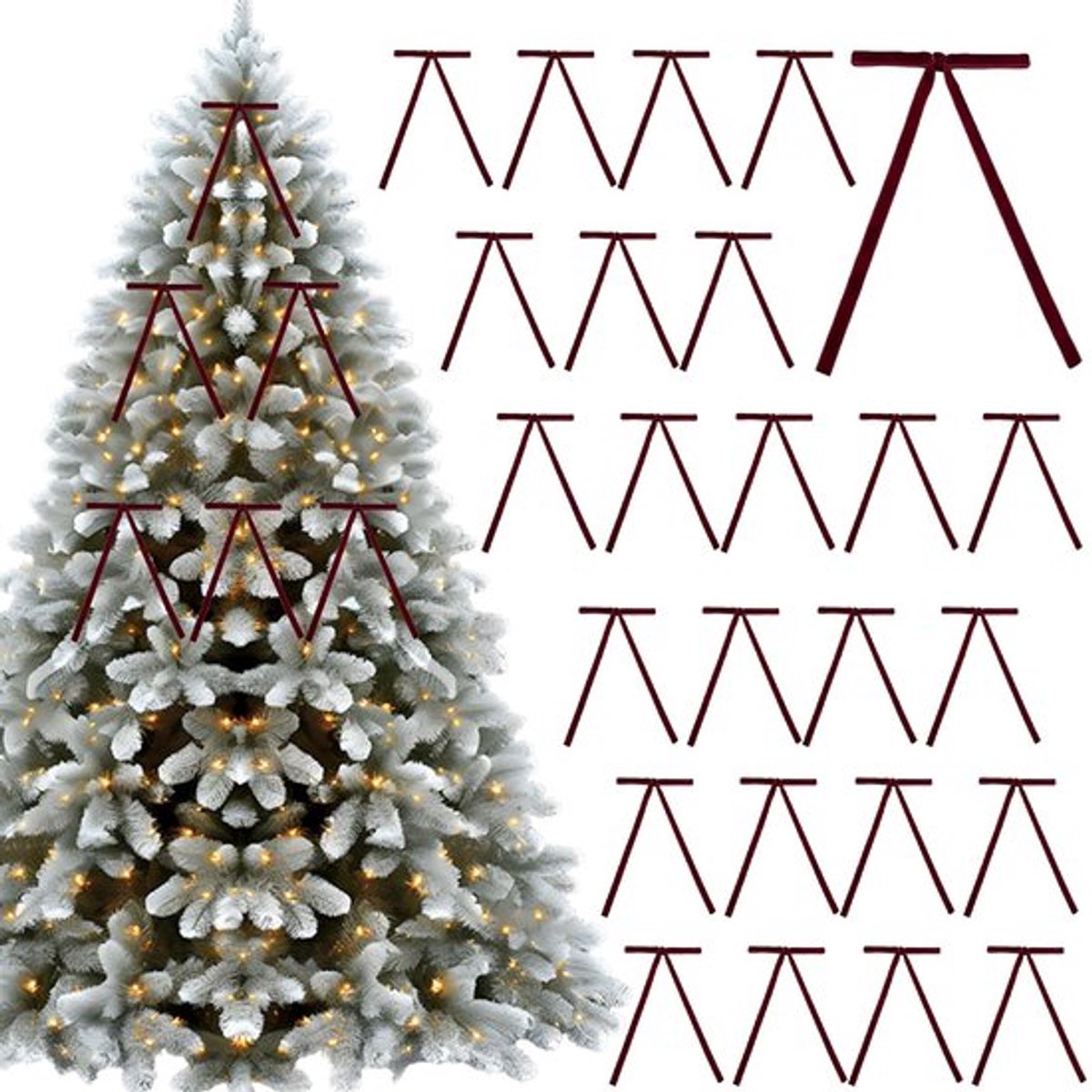 Fluweelachtige strikken voor kerst - luxueuze uitstrating