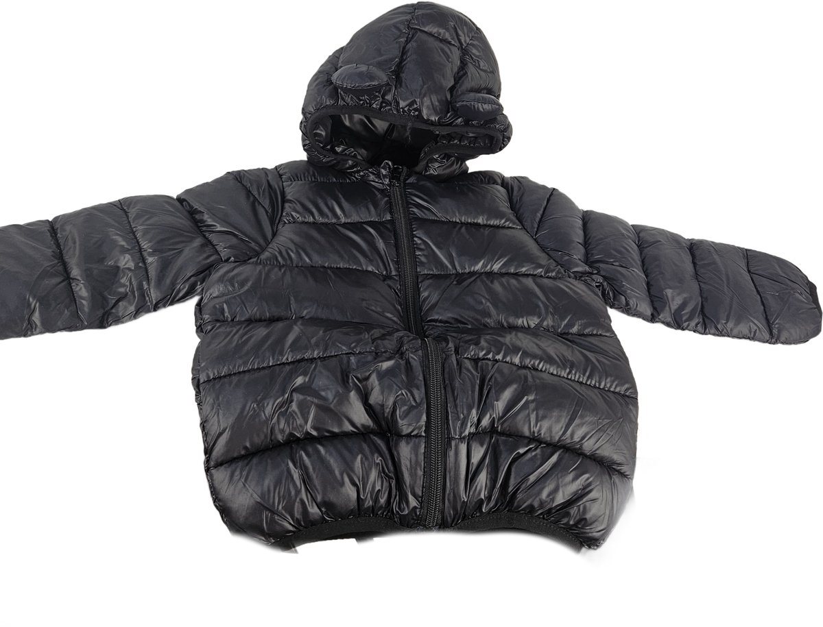 Winterjas maat 80 / 86 meisjes Zwart puffer jack winterjas herfst/ winter