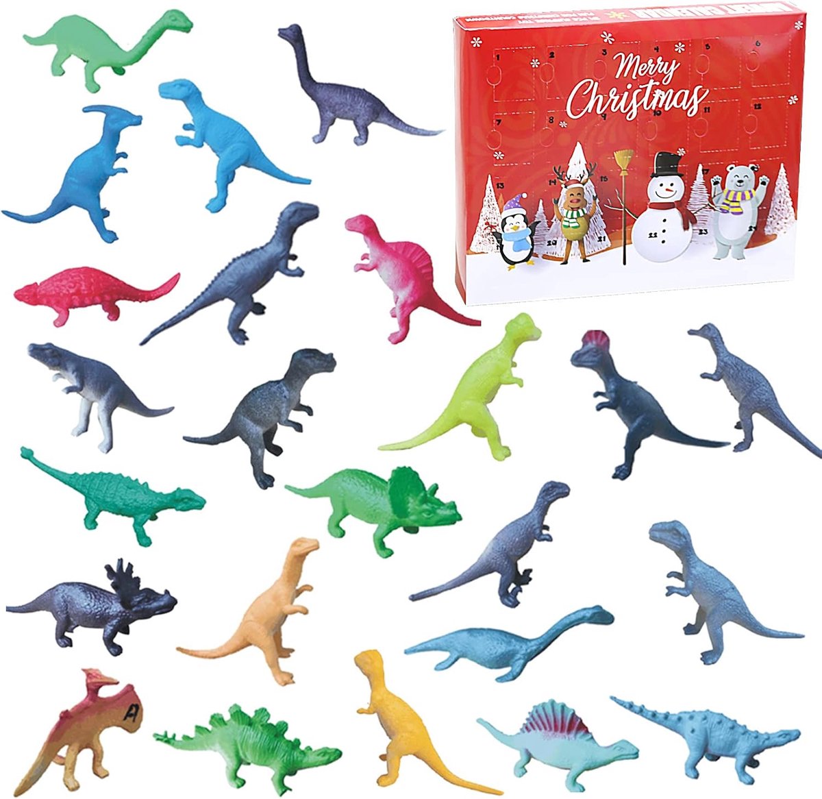 Adventskalender speelgoed - 24 dinosaurussen - kindvriendelijk - tel af naar Kerst - ShopVlot