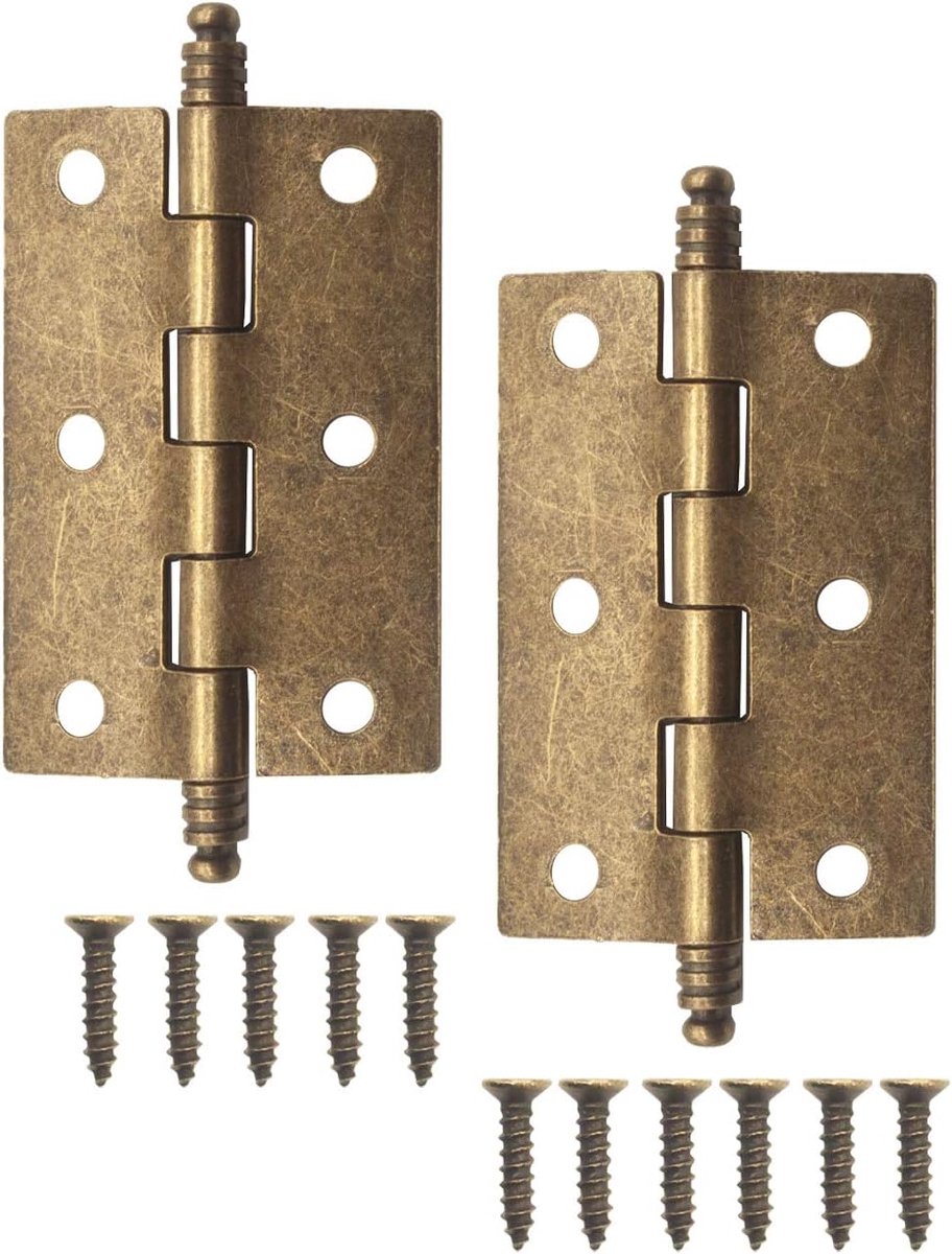 Scharnieren 83 x 43 mm - antiek metaal - vintage design - ideaal voor meubels - ShopVlot