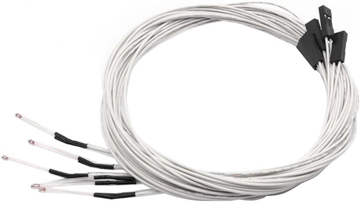 Thermistor 100KΩ - 5pcs met 1 meter draad - voor 3D printer extruder of verwarmd bed - ShopVlot
