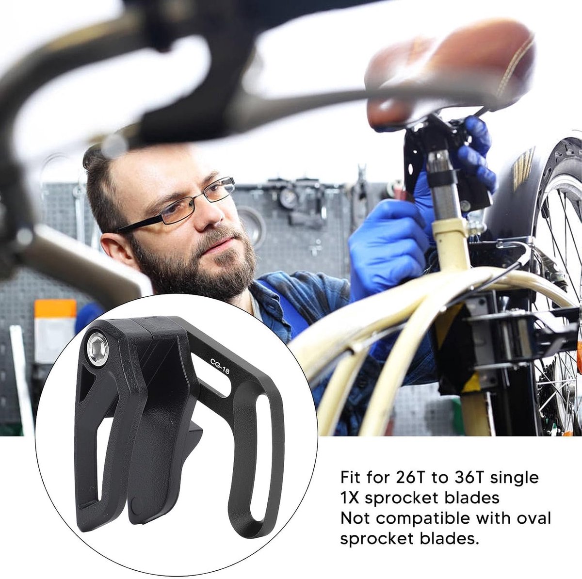 Mountainbike kettinggeleider 26T tot 36T - Aluminium legering - Chain guard voor stabiliteit - Voorkomt kettingvallen - ShopVlot